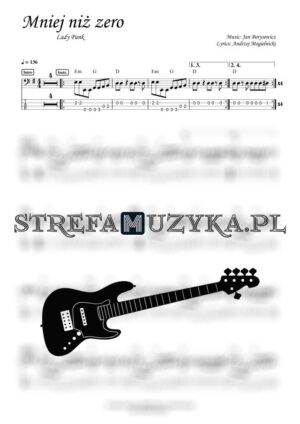 Mniej niż zero - Lady Pank - Gitara Basowa - Bass Tab - StrefaMuzyka.pl