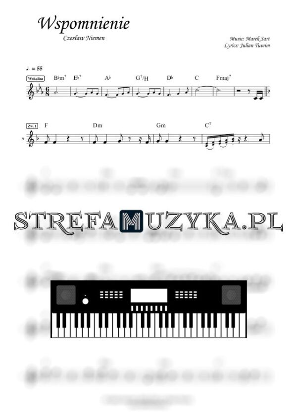 Wspomnienie - Czesław Niemen nuty pdf na keyboard