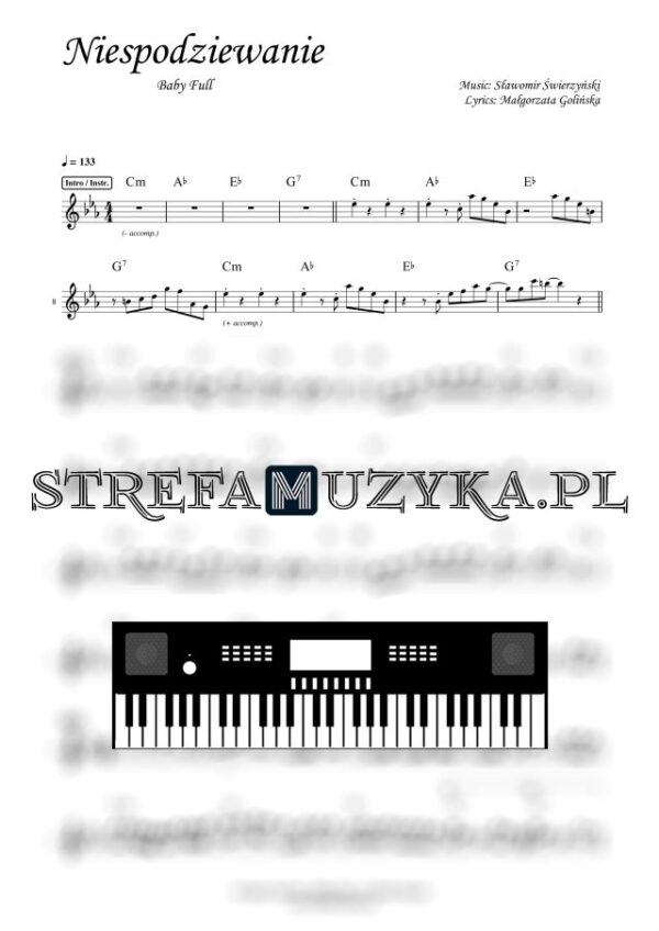 Niespodziewanie - Baby Full - Nuty na keyboard - StrefaMuzyka.pl