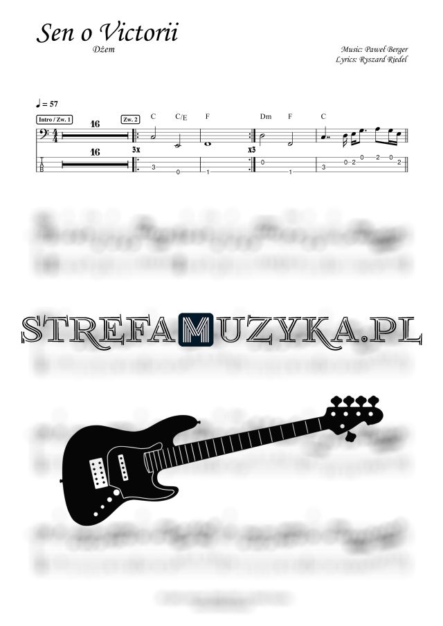 Sen o Victorii - Dżem - Gitara Basowa - Bass Tab - StrefaMuzyka.pl