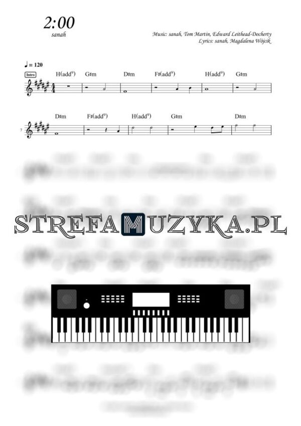 2:00 - sanah - Nuty na Keyboard - StrefaMuzyka.pl