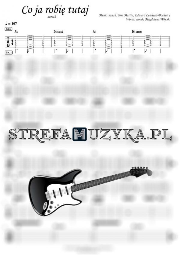 Co ja robię tutaj - sanah - Gitara - Chords & Guitar Tab - StrefaMuzyka.pl
