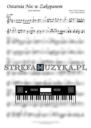 Ostatnia noc w Zakopanem nuty na keyboard