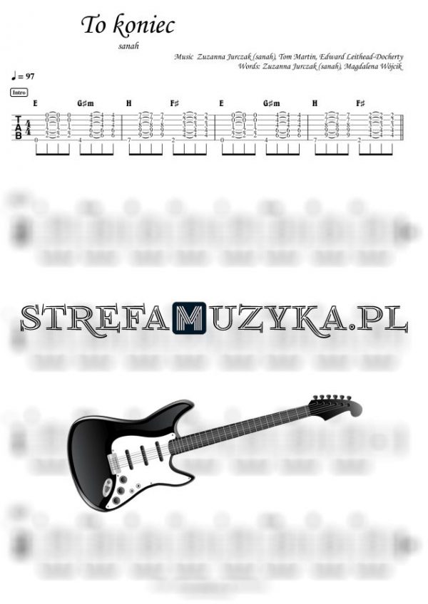 To koniec - sanah - Gitara - Chords & Guitar Tab - StrefaMuzyka.pl