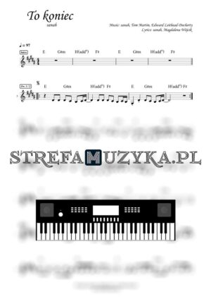 To koniec - sanah - Nuty na Keyboard - StrefaMuzyka.pl