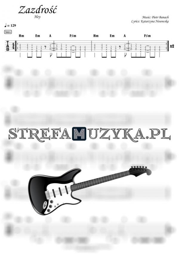 Zazdrość - Hey - Gitara - Chords & Tab Guitar - StrefaMuzyka.pl