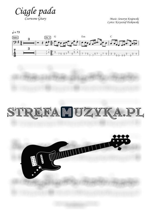 Ciągle pada - Czerwone Gitary - Gitara Basowa - StrefaMuzyka.pl