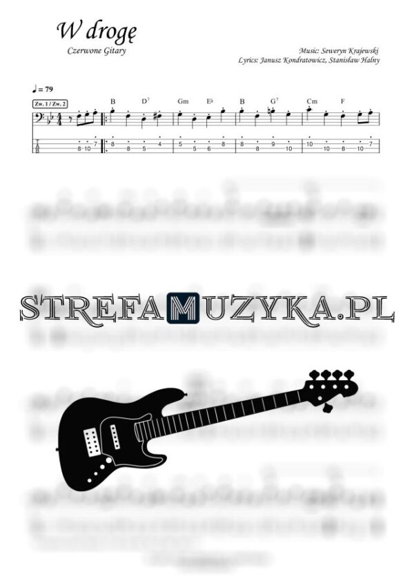 W drogę - Czerwone Gitary - Bass Tab - Gitara Basowa - StrefaMuzyka.pl