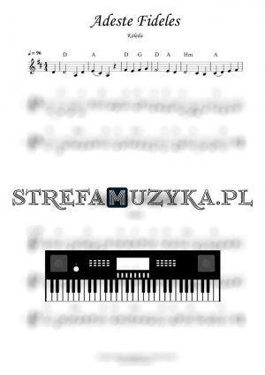 Adeste Fideles nuty na keyboard pianino