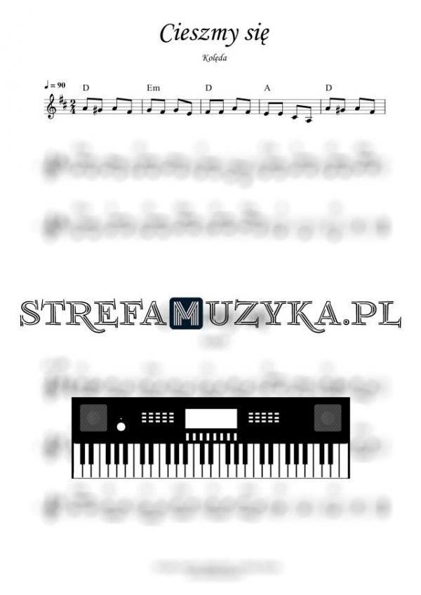 Cieszmy się - Nuty na Keyboard - Kolędy - www.StrefaMuzyka.pl
