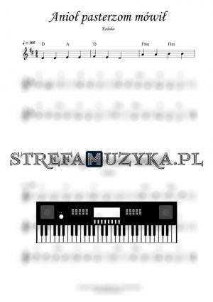 Anioł Pasterzom mówił nuty na keyboard, pianino