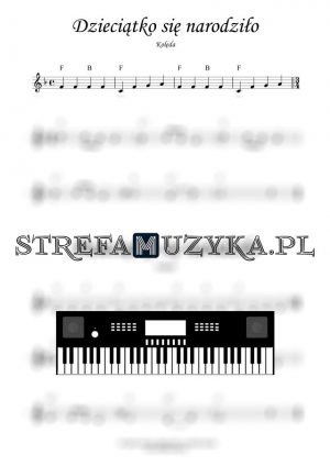Dzieciątko się narodziło nuty na keyboard, pianino