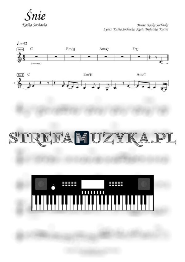 Śnie - Kaśka Sochacka nuty na keyboard, pianino