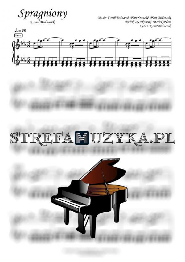 Spragniony - Kamil Bednarek nuty na pianino, forrtepian