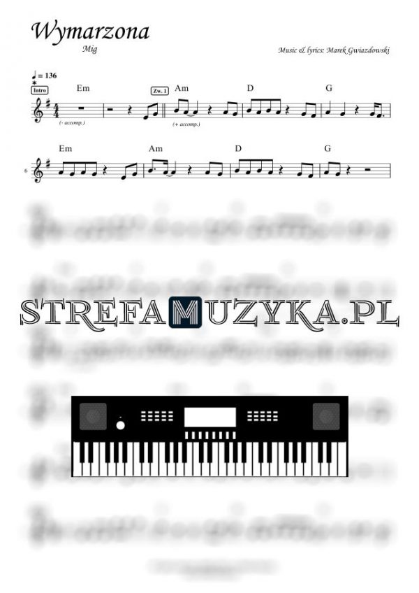 Wymarzona - Mig nuty na keyboard