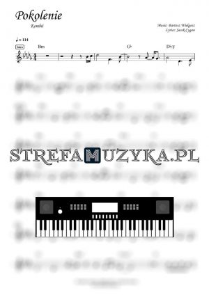 Pokolenie nuty na keyboard