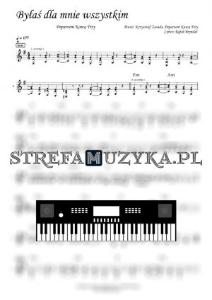 Byłaś dla mnie wszystkim - Poparzeni Kawą Trzy nuty pdf keyboard