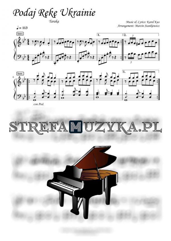 Podaj Rękę Ukrainie - Taraka nuty pdf na pianino