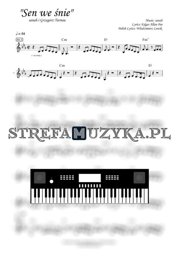 „Sen we śnie” - sanah i Grzegorz Turnau - Nuty na Keyboard