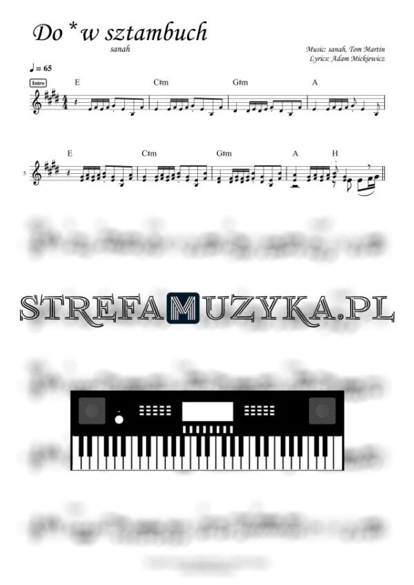 Do * w sztambuch (A. Mickiewicz) - sanah nuty pdf na keyboard