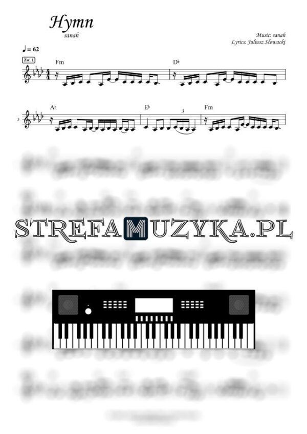 Hymn (J. Słowacki) - sanah nuty pdf na keyboard