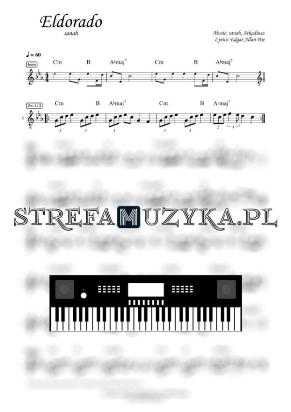 Eldorado (E. A. Poe) - sanah - Nuty Na Keyboard - StrefaMuzyka.pl