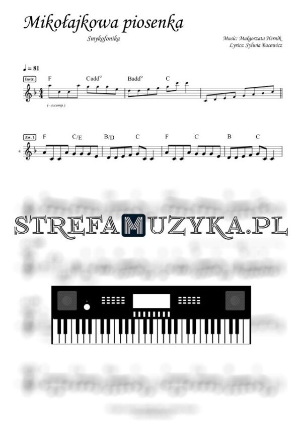 Mikołajkowa piosenka - Smykofonika nuty pdf na keyboard