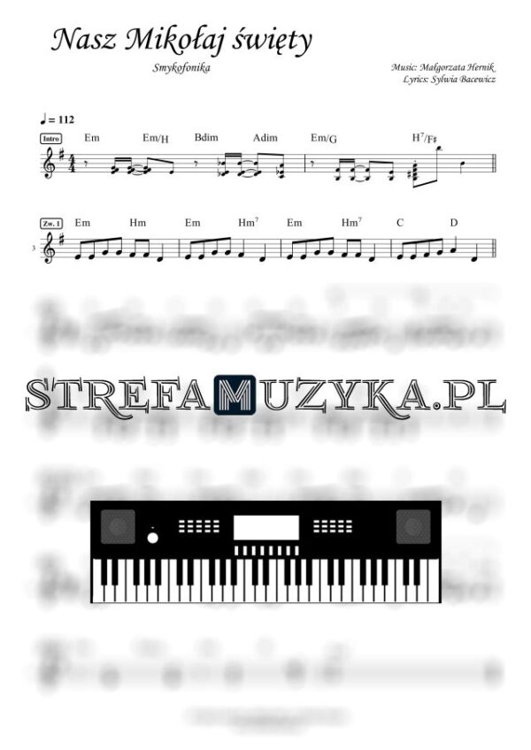 Nasz Mikołaj święty - Smykofonika nuty pdf na keyboard