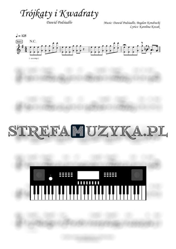 Trójkąty i Kwadraty - Dawid Podsiadło nuty pdf na keyboard