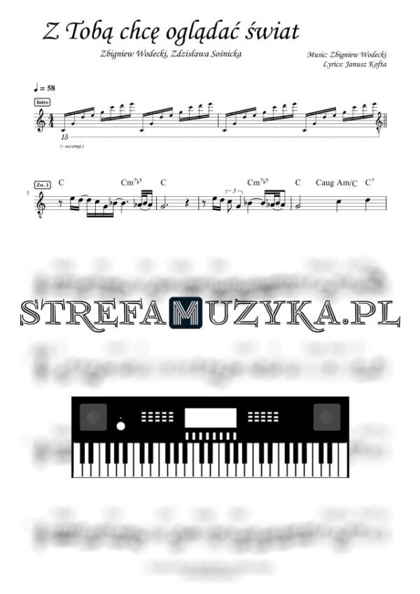 Z Tobą chcę oglądać świat - Zbigniew Wodecki nuty pdf na keyboard