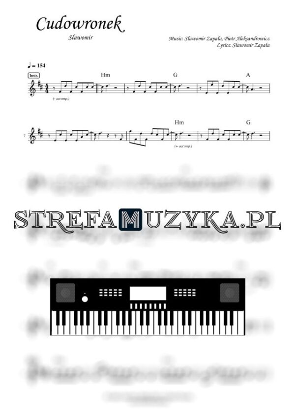Cudowronek - Sławomir nuty pdf na keyboard