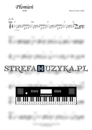 Płomień - sanah nuty pdf na keyboard