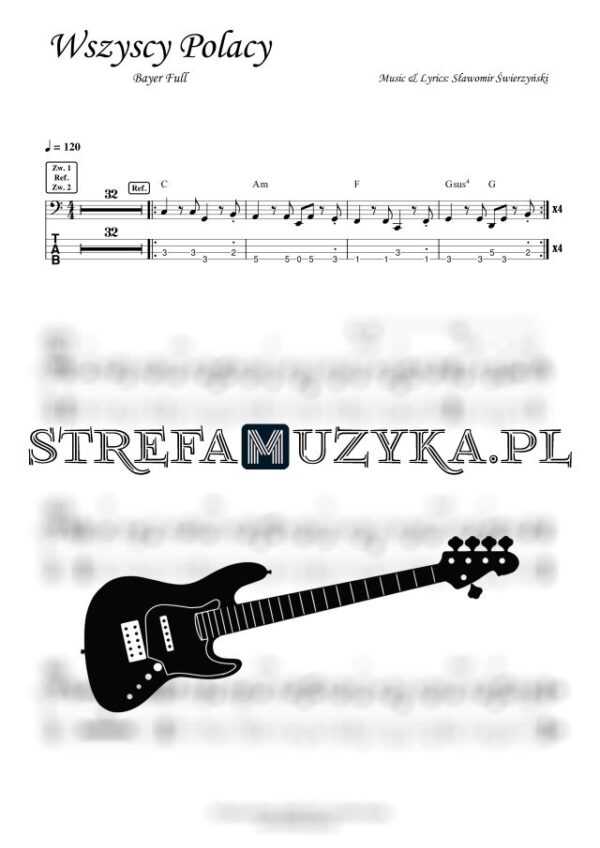 Wszyscy Polacy - Bayer Full - Bass Tab - StrefaMuzyka.pl