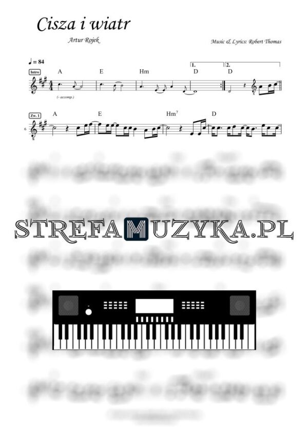 Cisza i wiatr - Artur Rojek nuty pdf na keyboard
