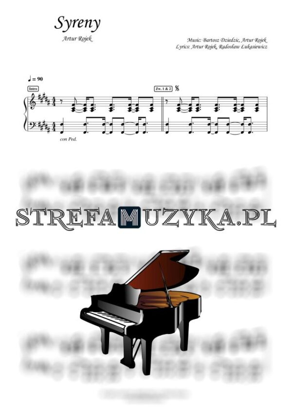 Syreny - Artur Rojek nuty pdf akompaniament piano