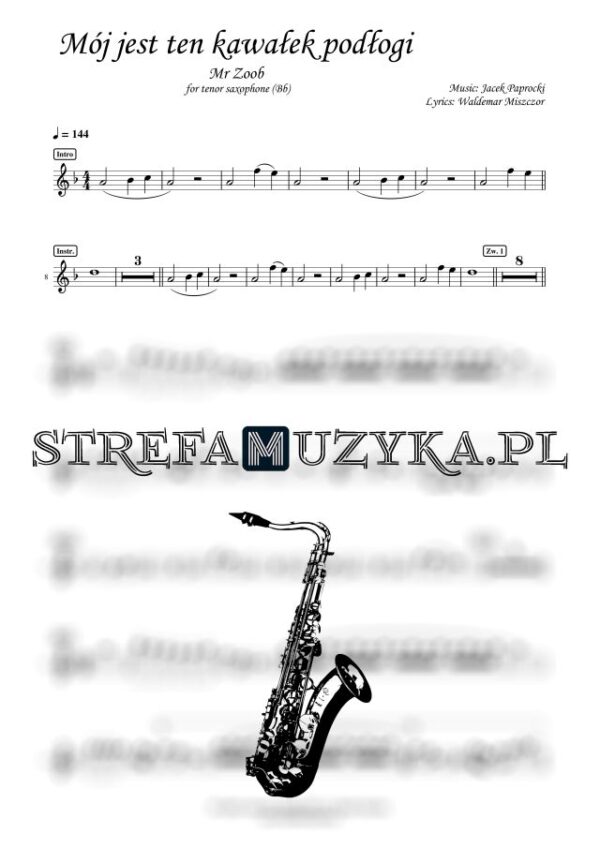 Mój jest ten kawałek podłogi - Mr Zoob nuty pdf na saksofon tenorowy