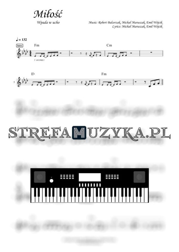 Miłość - Wpada w ucho nuty pdf keyboard