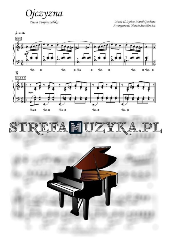 Ojczyzna - Basia Pospieszalska, Marek Grechuta nuty pdf akompaniament pianino