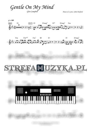 Gentle On My Mind - Glen Campbell sheet music keyboard, piano