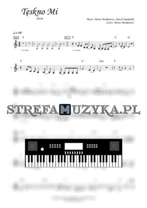 Tęskno mi - Sarsa nuty pdf na keyboard