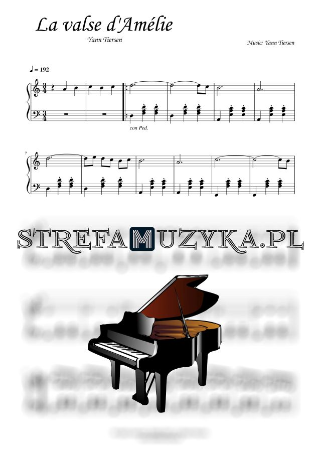La valse d'Amélie - Yann Tiersen sheet music piano