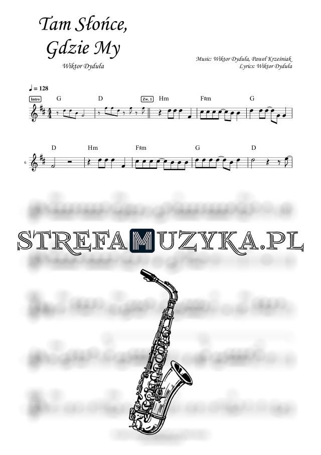 Tam Słońce, Gdzie My - Wiktor Dyduła - Saksofon - Strefa Muzyka