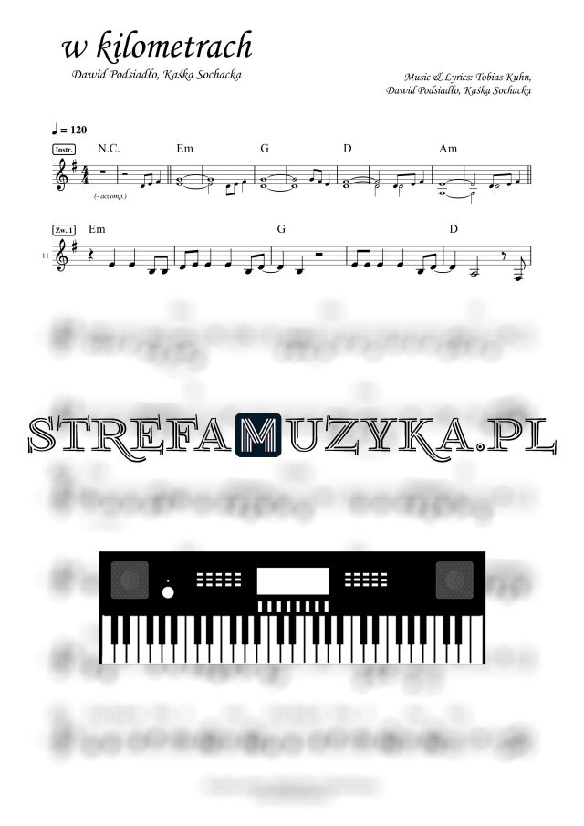 w kilometrach - Dawid Podsiadło, Kaśka Sochacka nuty pdf na keyboard