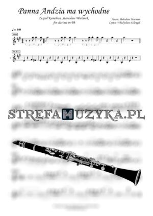 Panna Andzia ma wychodne - Zespół Kameleon, Stanisław Wielanek nuty na klarnet