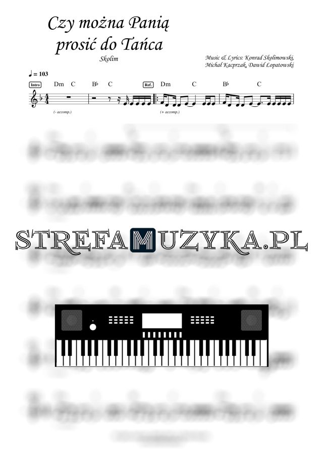 Czy można Panią prosić do Tańca - Skolim nuty pdf na pianino. keyboard
