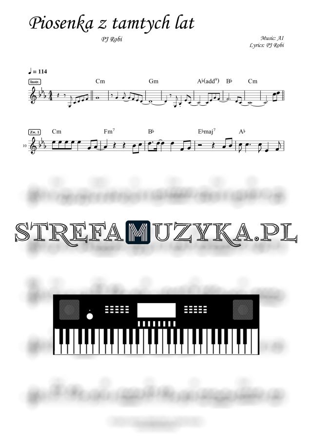 Piosenka z tamtych lat - PJ Robi - Keyboard - StrefaMuzyka.pl