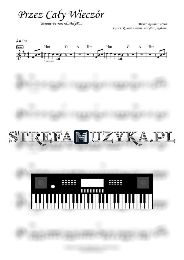 Przez Cały Wieczór - Ronnie Ferrari & Miły Pan nuty pdf na keyboard
