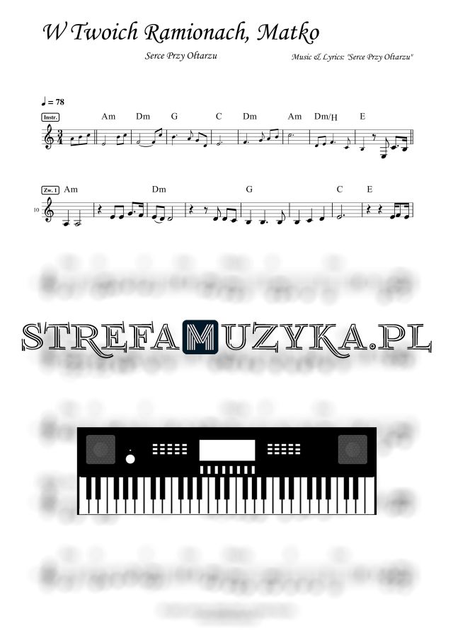 Cicha Pieśń do Matki Bożej – W Twoich Ramionach, Matko - Serce Przy Ołtarzu nuty pdf