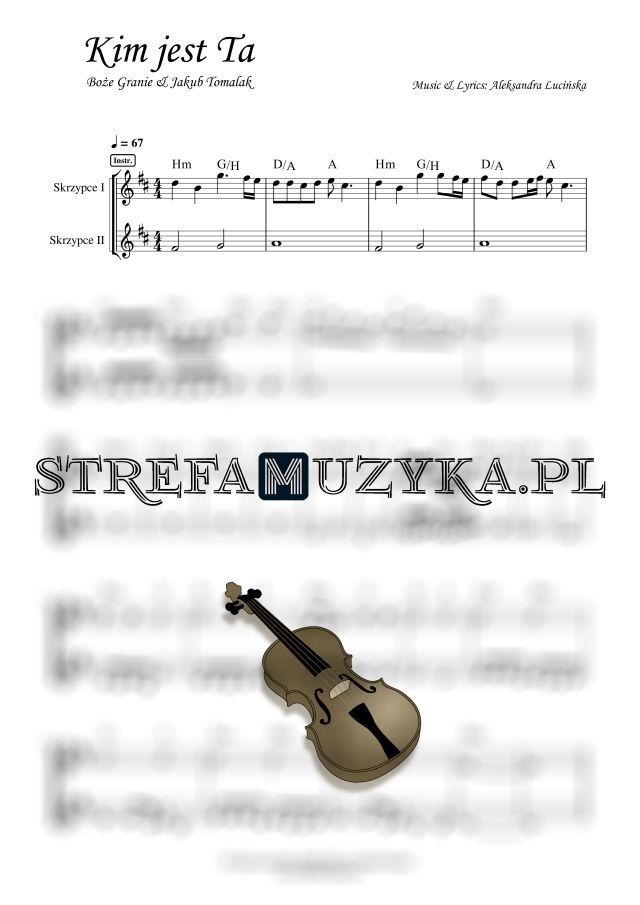 Kim jest ta - Boże Granie & Jakub Tomalak nuty pdf na skrzypce